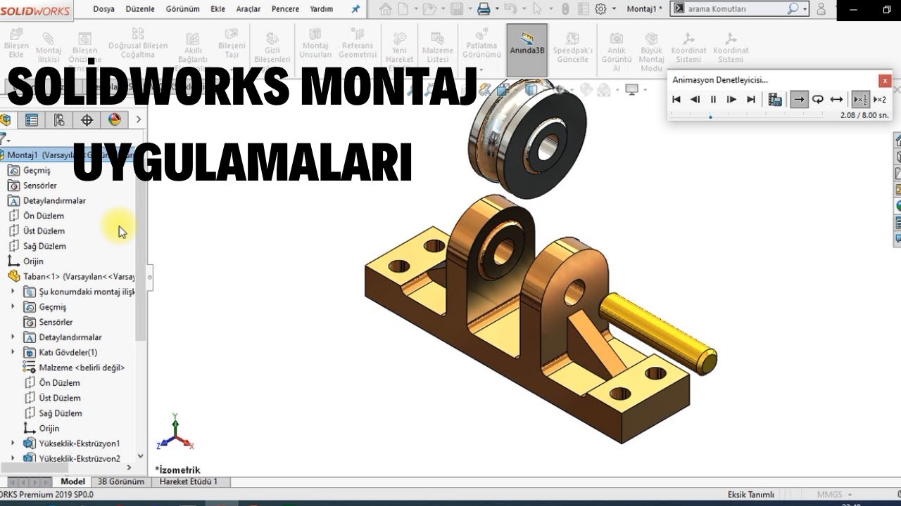 SOLİDWORKS MONTAJ UYGULAMALARI Proje-11 #solidworks