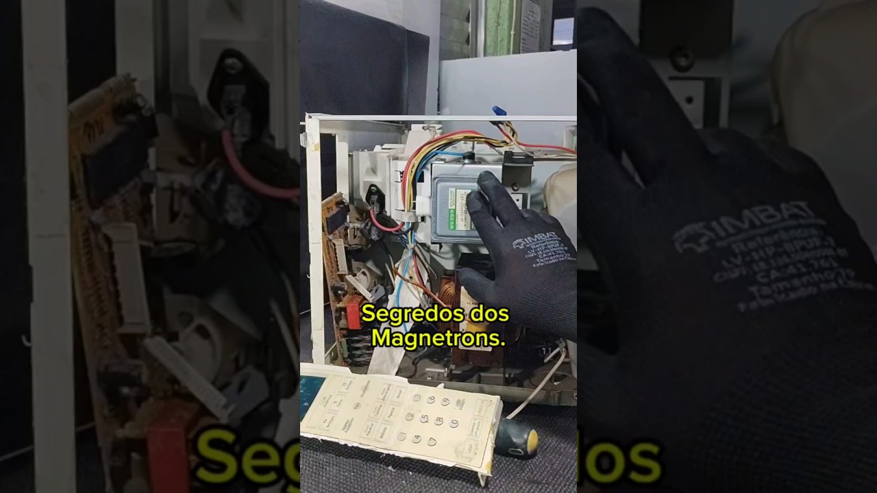 Microondas antigo painel esfarelando, quebrado. Segredo dos magnetrons