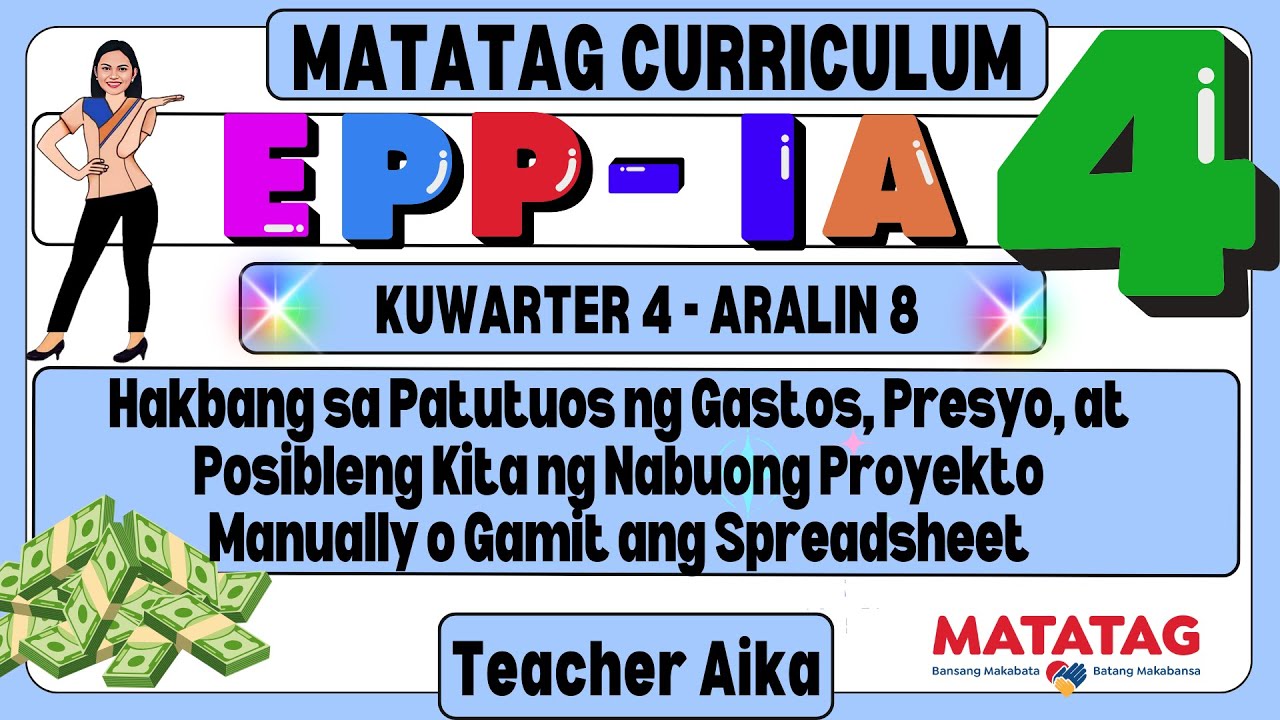EPP-IA 4 Quarter 4 Lesson 8 sa Pagtutuos ng Gastos, Presyo at Kita ng Proyekto