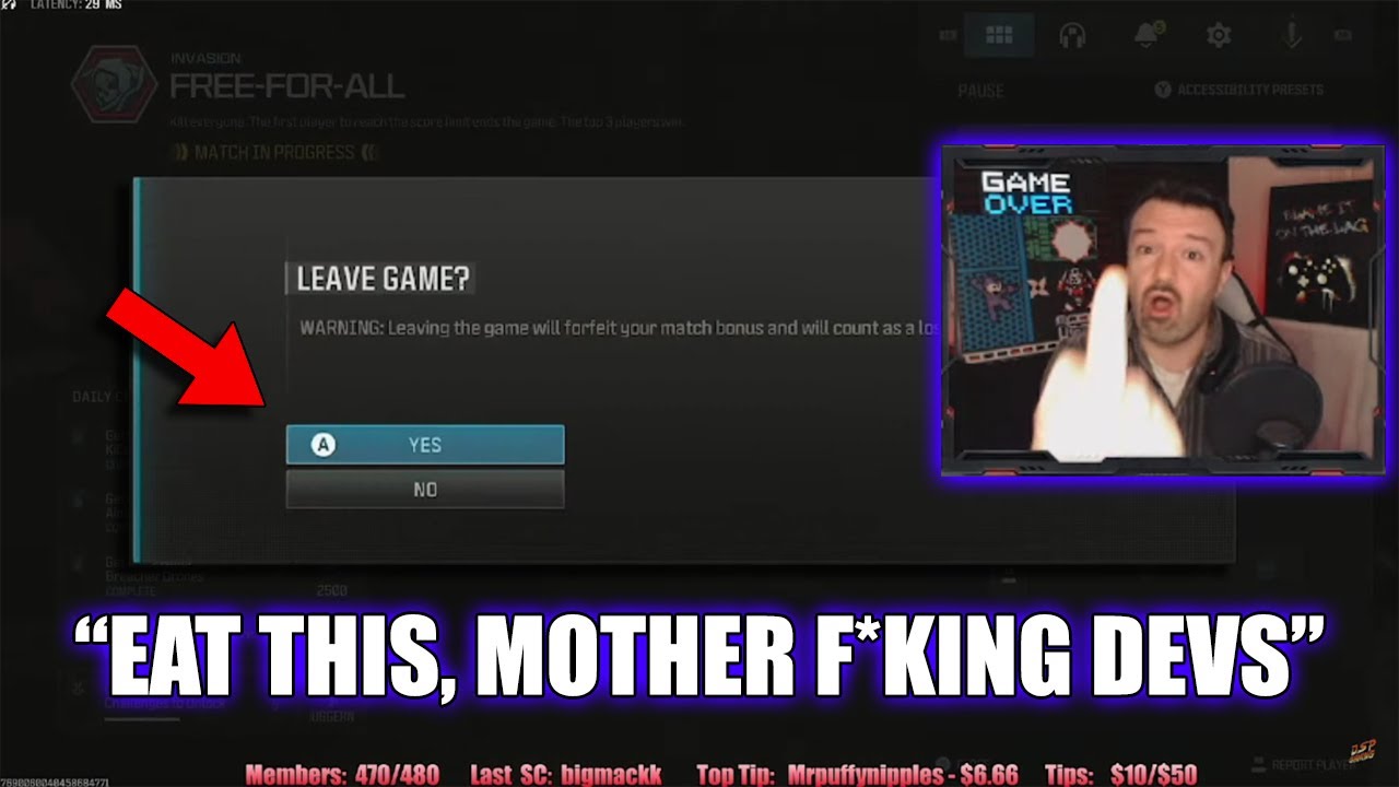 DSP Disaster Stream, Null Support, Rage Quitting Matches, Explodes Against “Tryhards” in COD MWIII