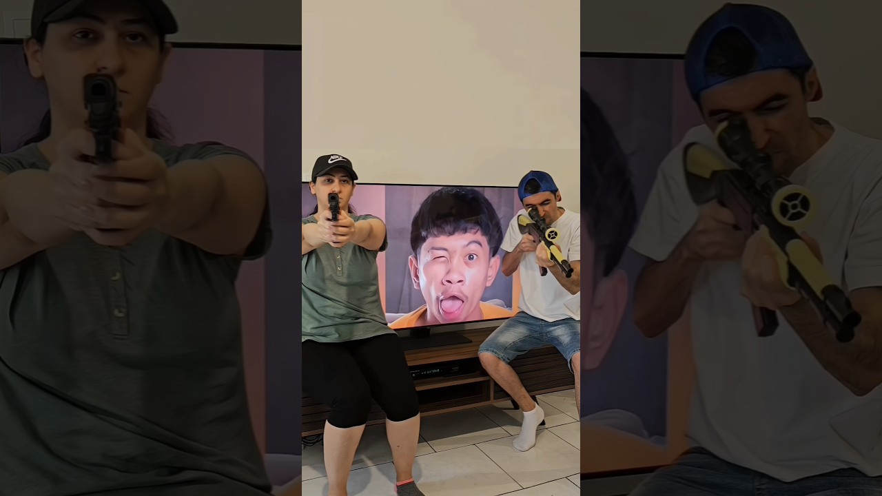 Simulated gun sounds for comedic purposes😁 #ToyGun#shorts