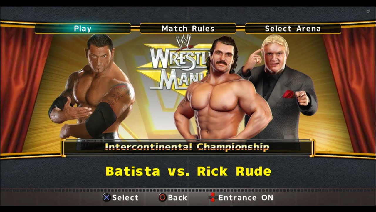 Batista vs. Rick Rude: WWE Legends Of WrestleMania Gameplay