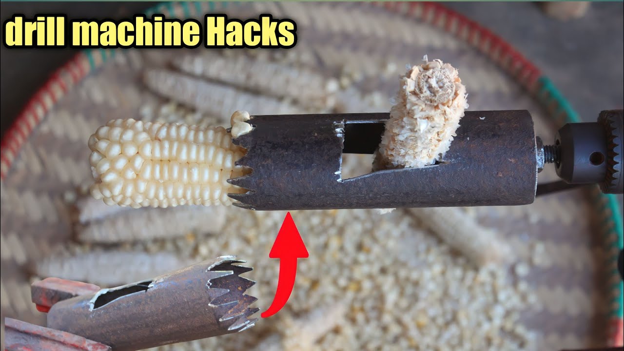 Drills Machine Hacks||How to Make a simple Corn Sheller at home-DIY