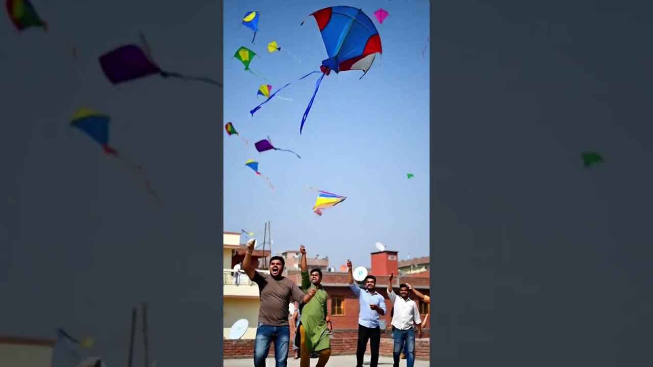 VIP celebration Patang 🪁 Indian happy uttarayan  family ke sath kite festival #shorts #family