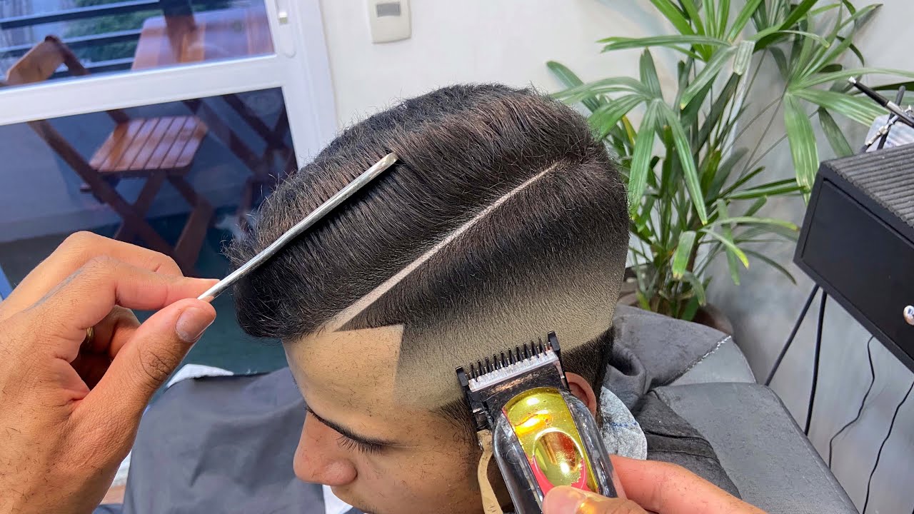 Corte  DEGRADÊ mid fade - RAZOR PART com risco 😱tutorial