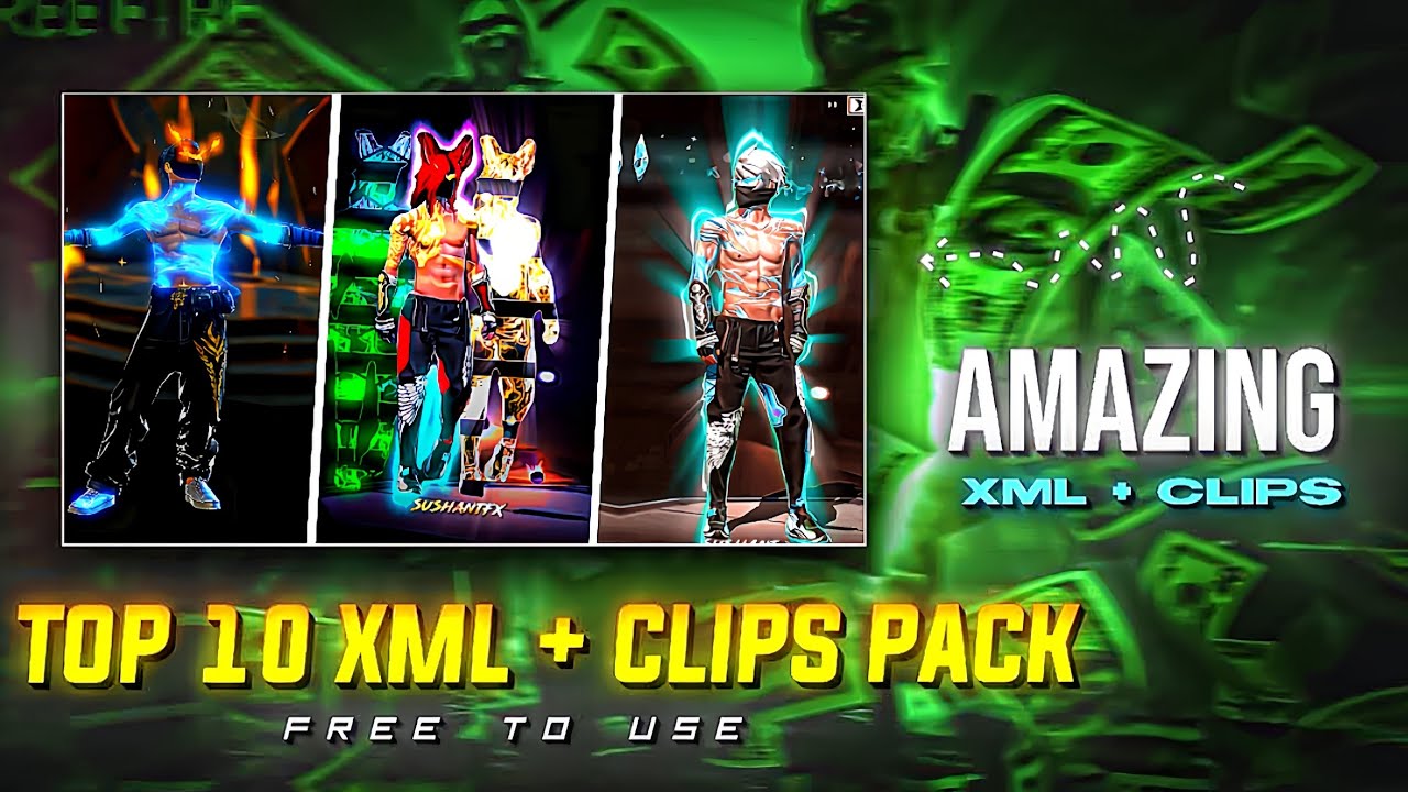Top 10 New Xml CC + Clips | FF Hd Clips |🙀🔥