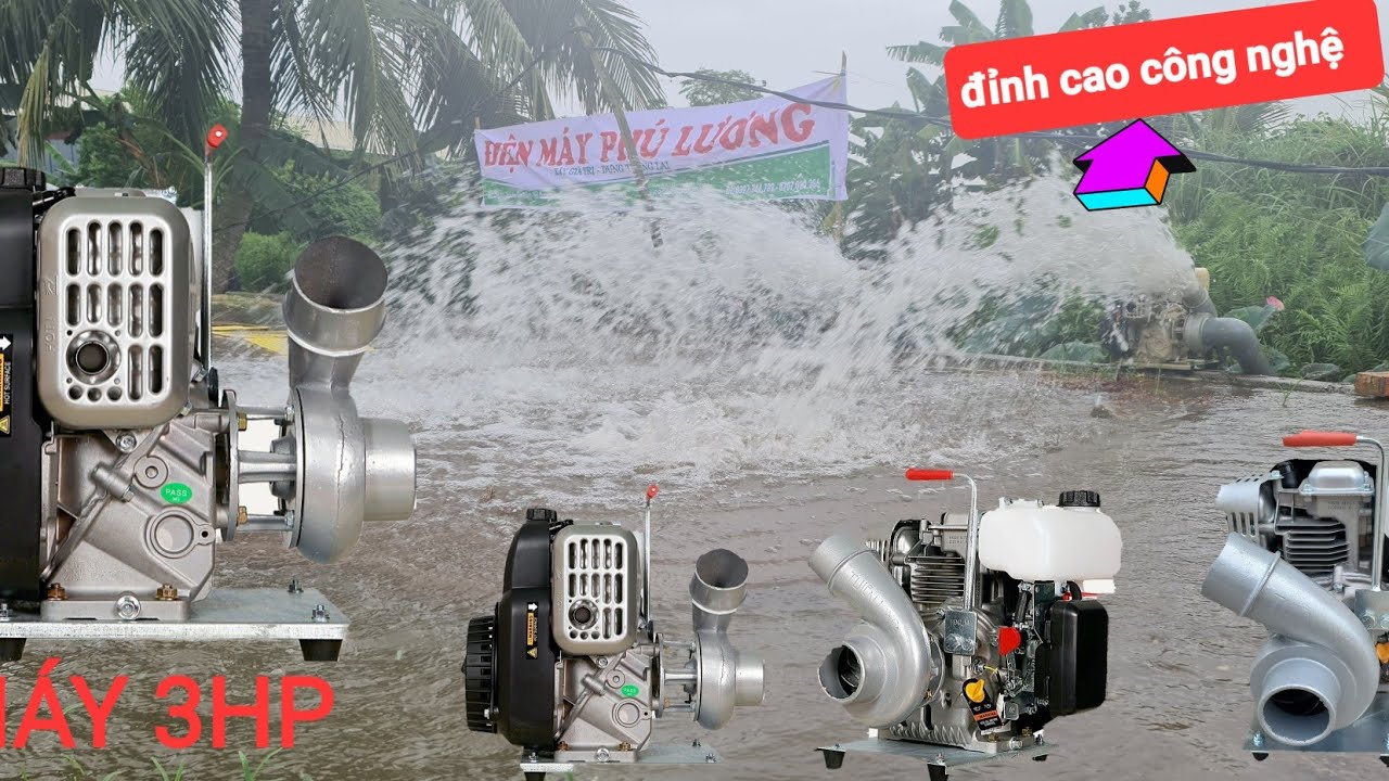 Máy bơm nước ruộng đồng 3hp thế hệ mới, tiết kiệm cho chủ 25% xăng.