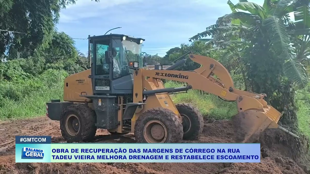 OBRA DE RECUPERAÇÃO DAS MARGENS DE CÓRREGO NA RUA  TADEU VIEIRA MELHORA DRENAGEM E RESTABELECE ES