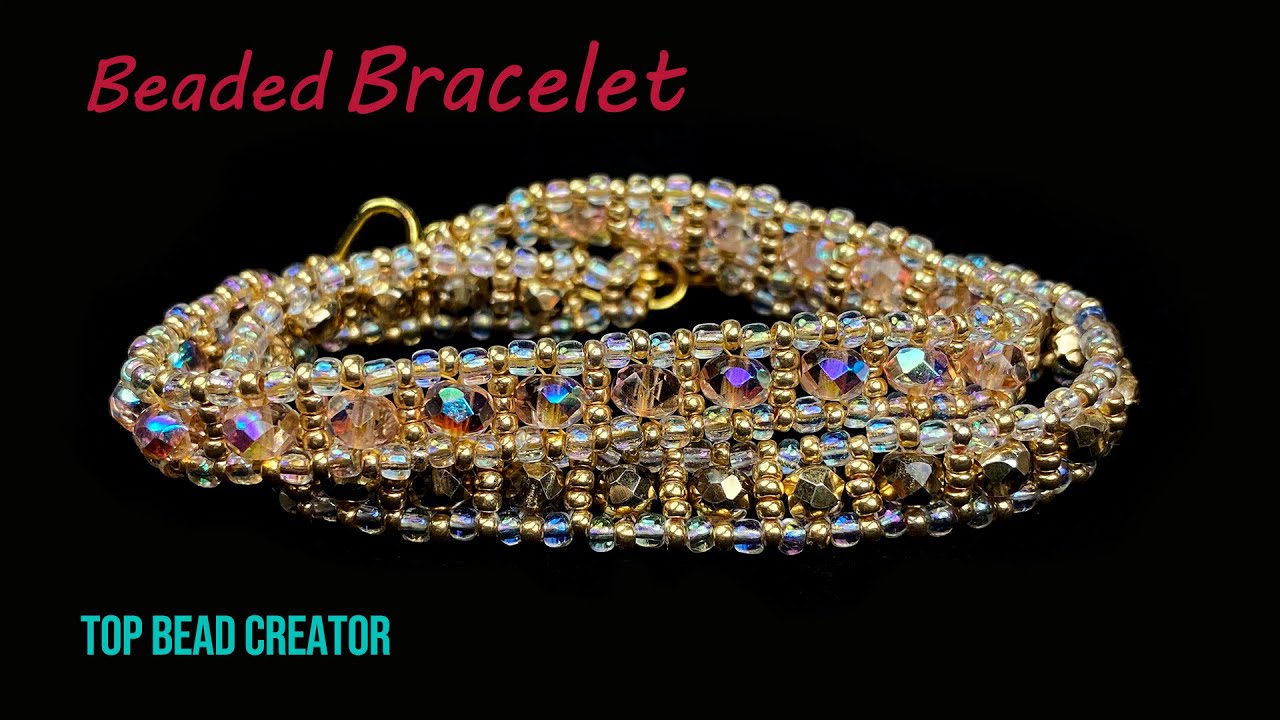 Simple beaded tennis bracelet, How to make beaded bracelet