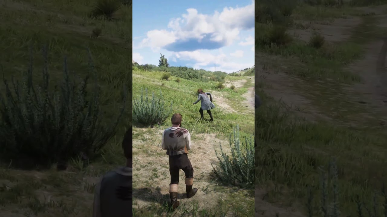 Wolf Attacks Man &ndash; Another Man Tries to Save Him!  #rdr2
