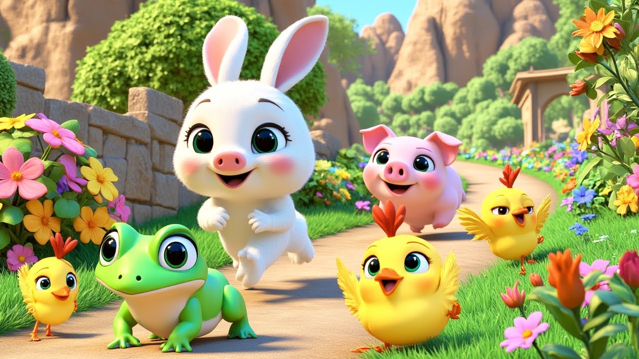 Đ&agrave;n G&agrave; Con 🐣 Ch&uacute; Thỏ Con 🐇 Nhạc Thiếu Nhi - Con Heo Đất 🐷 Ch&uacute; Ếch Con 🐸 Hoạt H&igrave;nh Vui Nhộn Cho B&eacute; 4K
