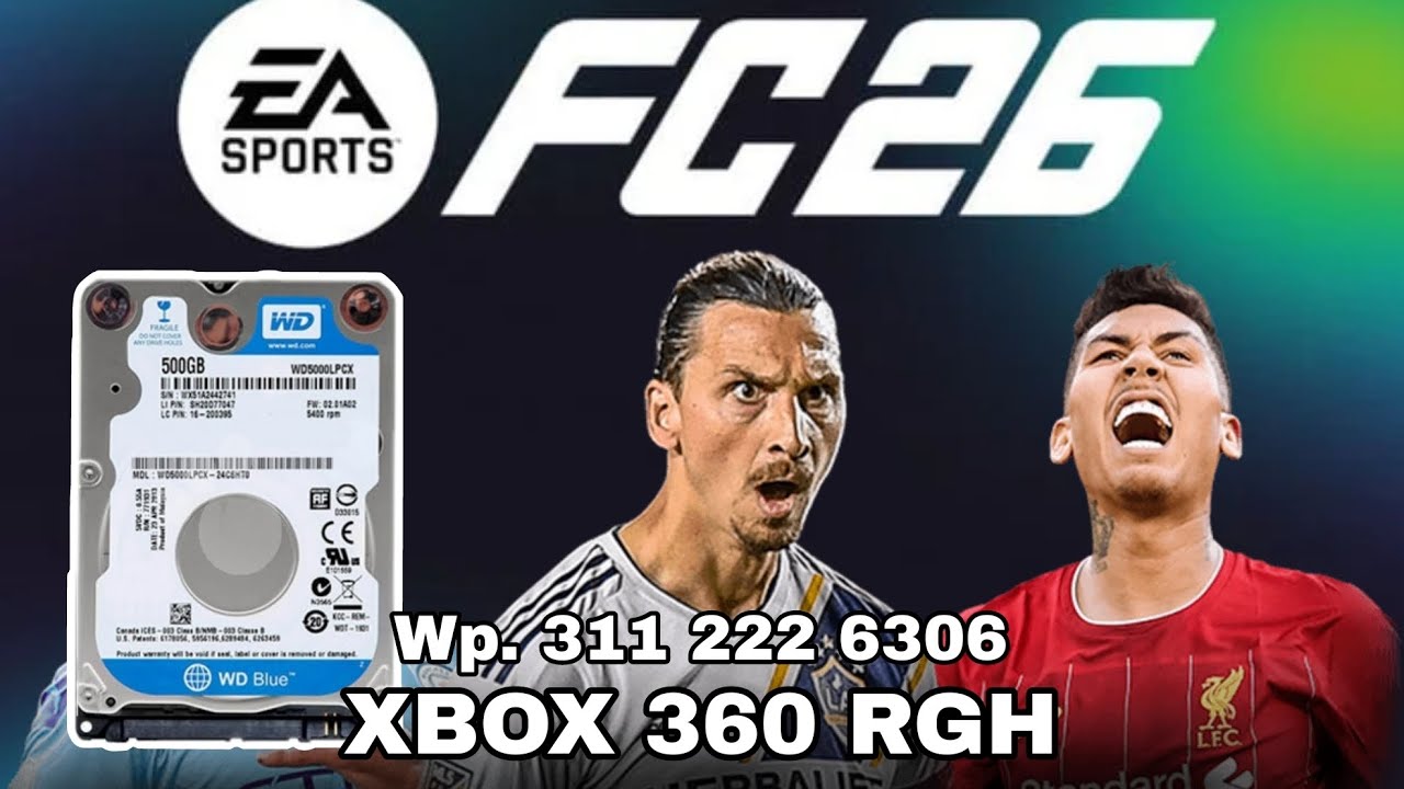 FC 26 para Xbox 360 con Rgh disco duro Interno + fichajes 2026 + KITS 2026 