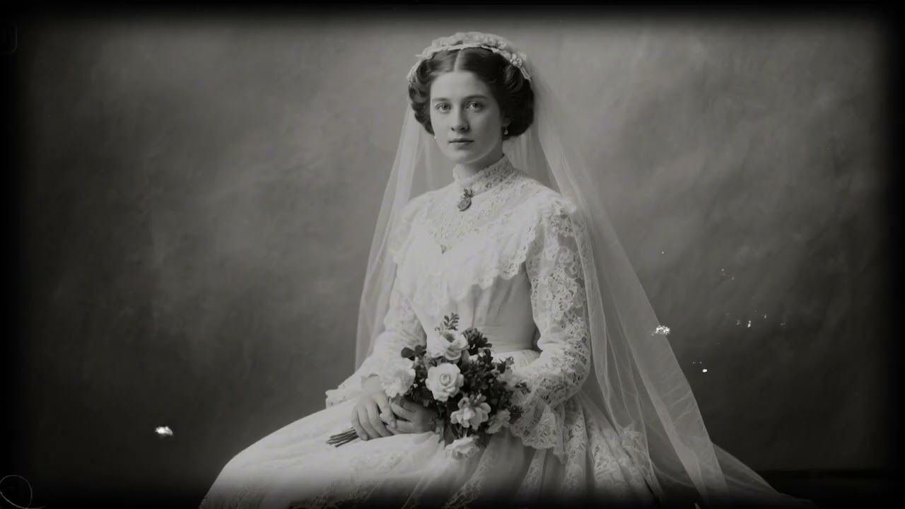 In this 1899 bridal portrait, her bouquet conceals an unsettling truth