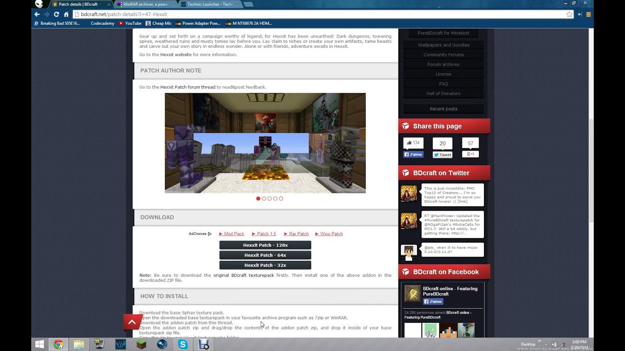 How to install Sphax on Hexxit