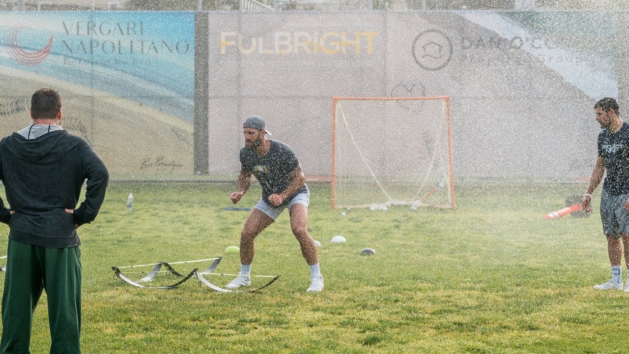 WE SET OFF THE SPRINKLERS DURING OUR WORKOUT