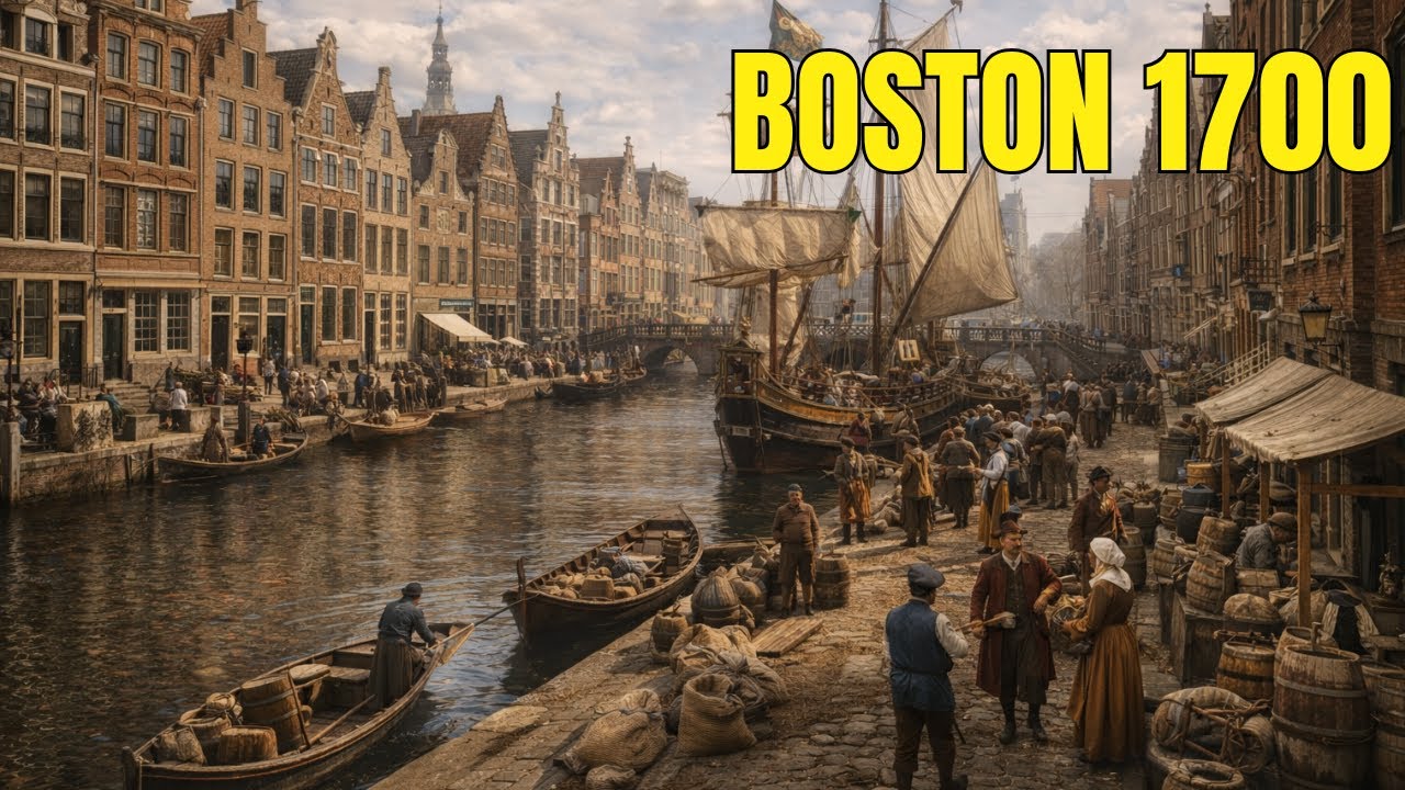 Tak wyglądał Boston w 1700 roku (rekonstrukcja wykonana przez AI)