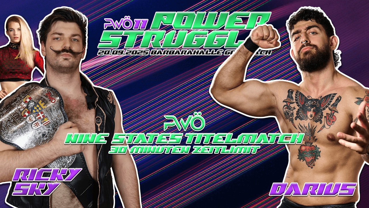 NINE STATES CHAMPIONSHIP: Ricky Sky (c) vs. Darius | PWÖ Chapter 11: Power Struggle 20.09.2025