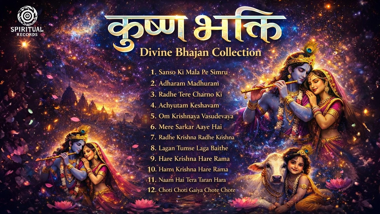 Radha Krishna Superhit Bhajans 🌸 Krishna Bhakti Songs | Nonstop Devotional Music | 4K Video