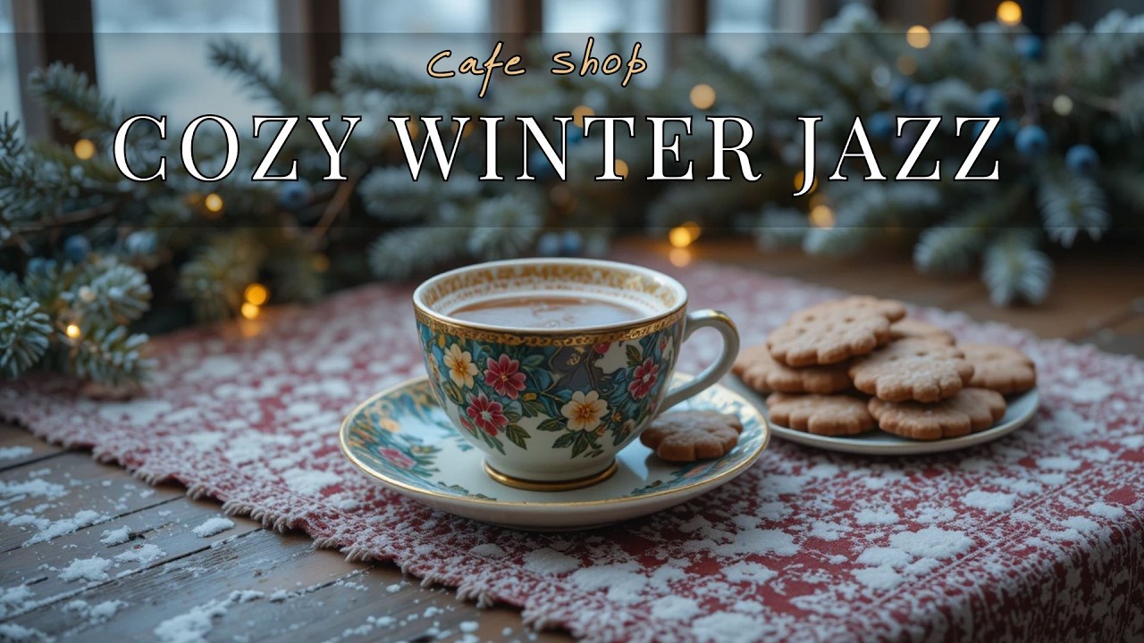 Winter Jazz Cafe Ambience – Soft Coffee Music & Cozy Snow Vibes