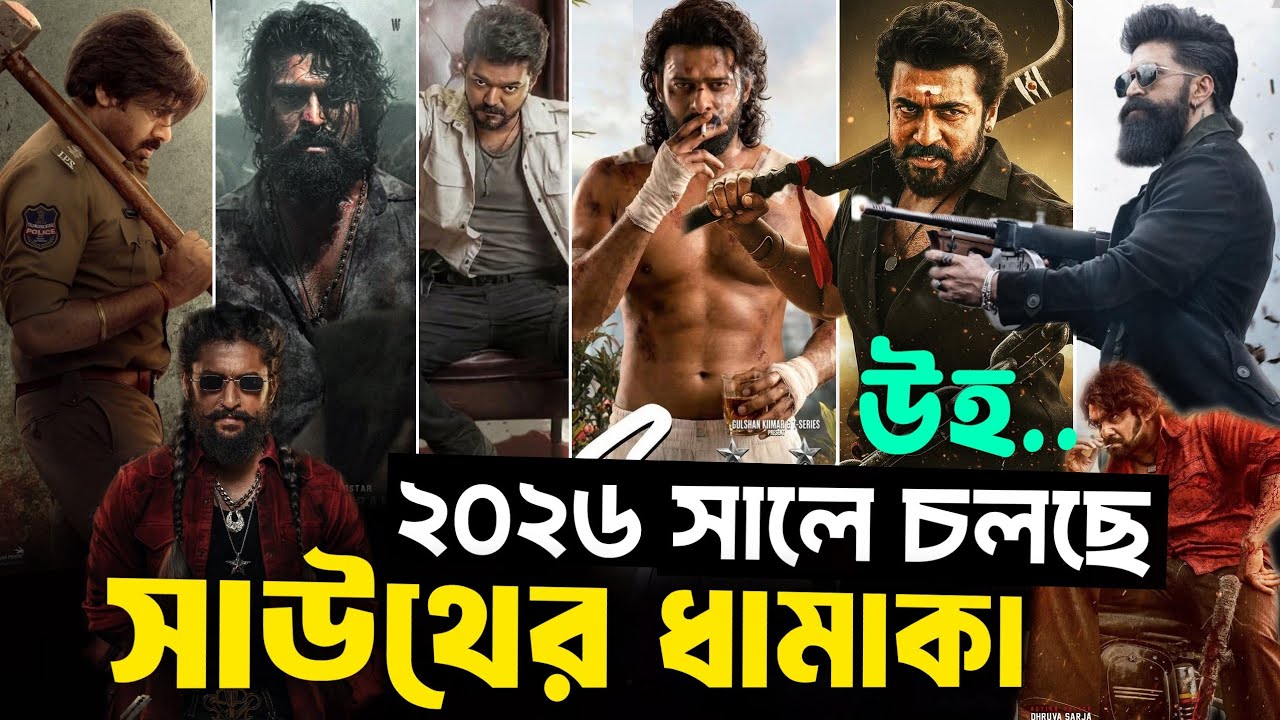 ২০২৬ ঝড় তুলবে যে ১০টি সেরা সাউথের ধামাকাদার মুভি। Top 10 Most Anticipated South indian movies 2026.🔥