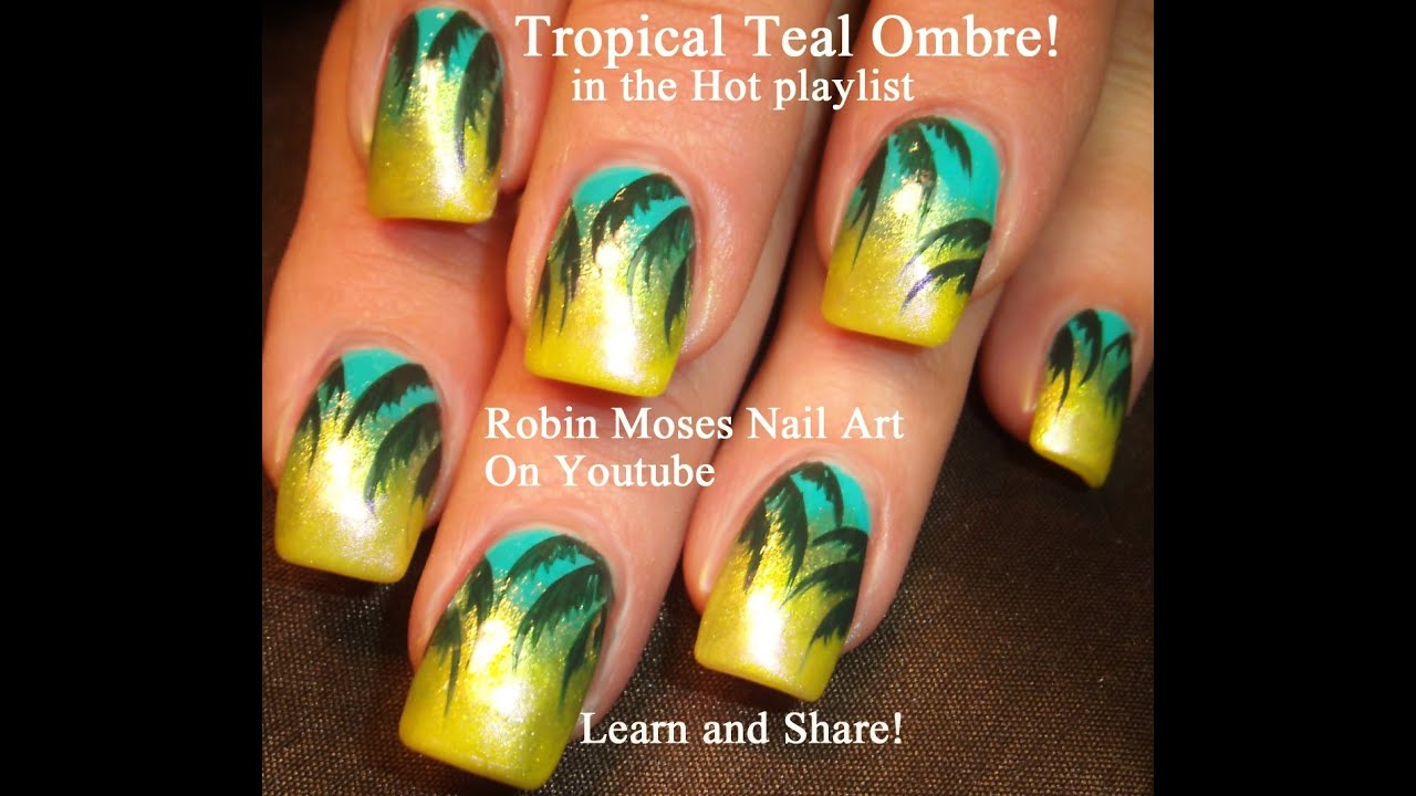 Easy Tropical Palm Tree Nail Design! HOT Summer nail art design Tutorial