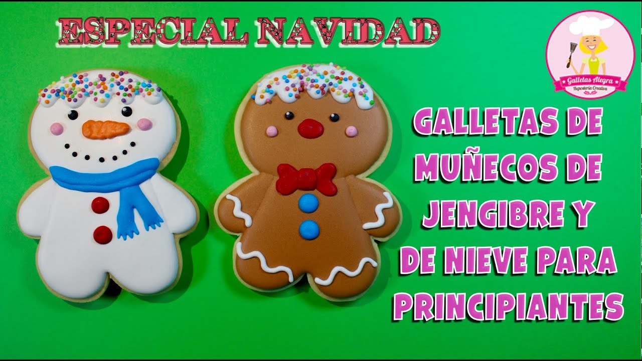 MUÑECOS DE JENGIBRE Y NIEVE PARA PRINCIPIANTES | NAVIDAD 🎄| ROYAL ICING | GALLETAS ALEGRA