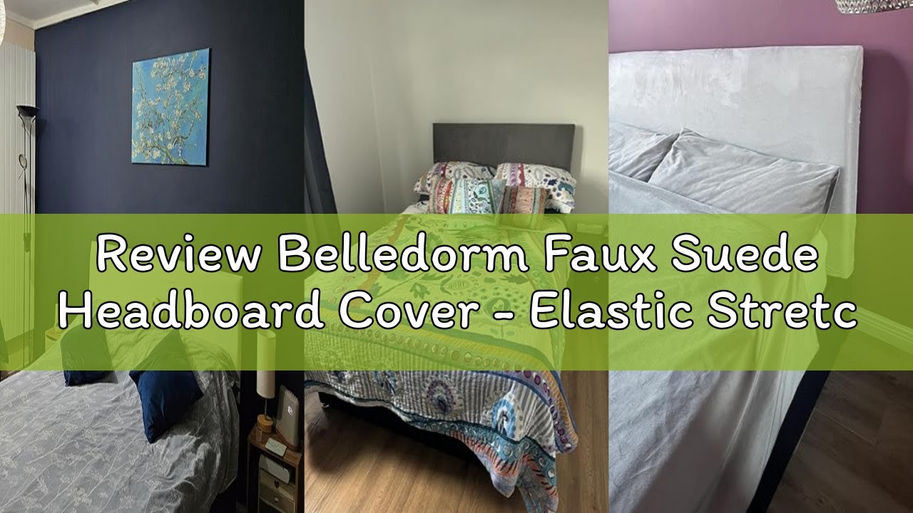 Review Belledorm Faux Suede Headboard Cover - Elastic Stretch Slip-On Dustproof Protector, Easy to F