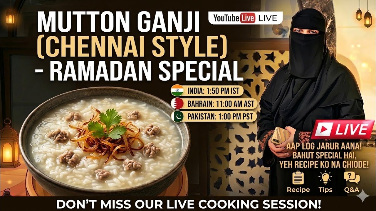 Aap Sabki Demand Par!Chennai Mashhoor White Mutton Nombu Ganji| 26th Roza Live Cooking🍲🌙#livecooking