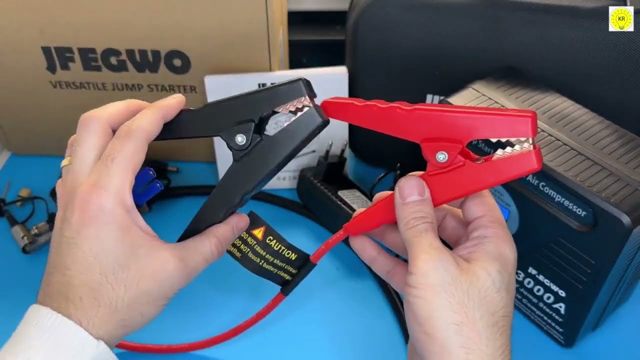 JFEGWO 3000A Jump Starter with Air Compressor