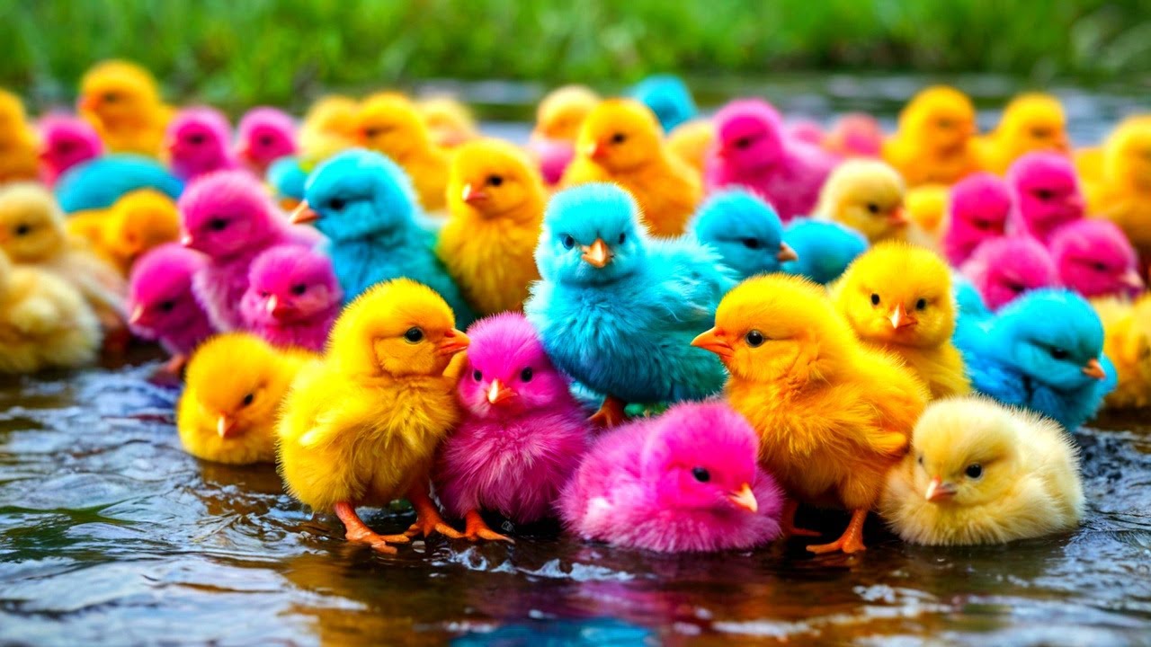 Cute Animals, World Cute Chickens, Colorful Chickens, Rainbows Chickens, Cute Ducks, Cat, Rabbit