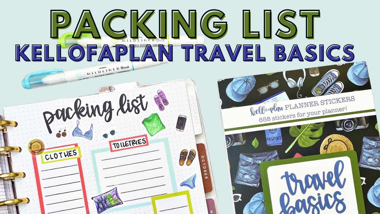 FLIP THROUGH &  PACKING LIST PLAN WITH ME | NEW KELLOFAPLAN RELEASE TRAVEL BASICS STICKER BOOK