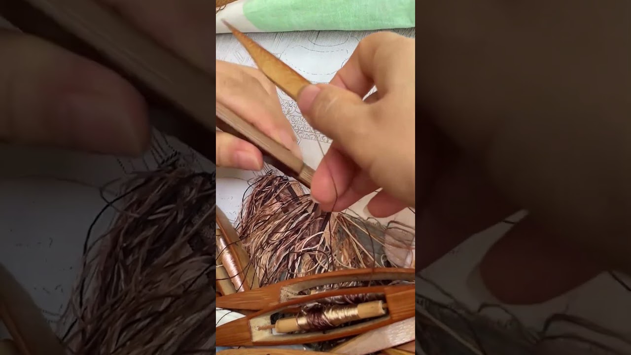 Kesi is an ancient Chinese silk art of carving with silk threads.