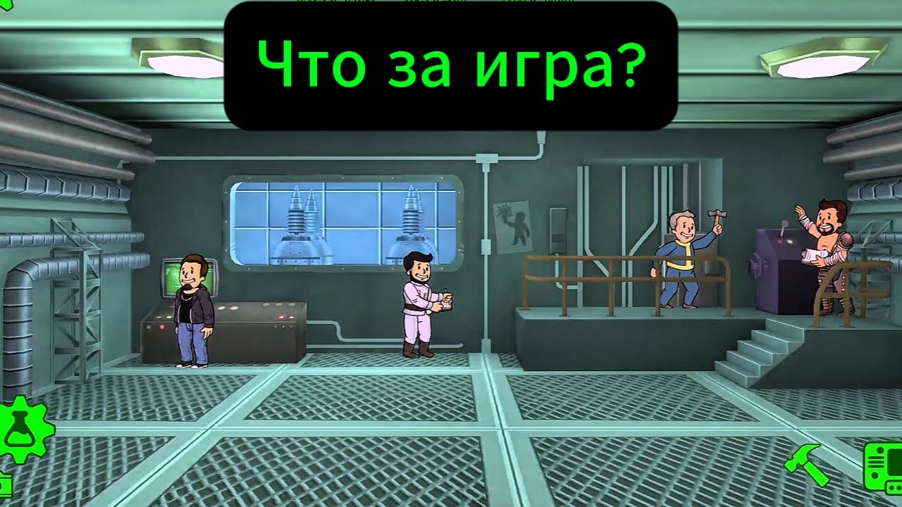Обзор за 1 мин: "Fallout Shelter". (симулятор строительства и управления с элементами RPG)