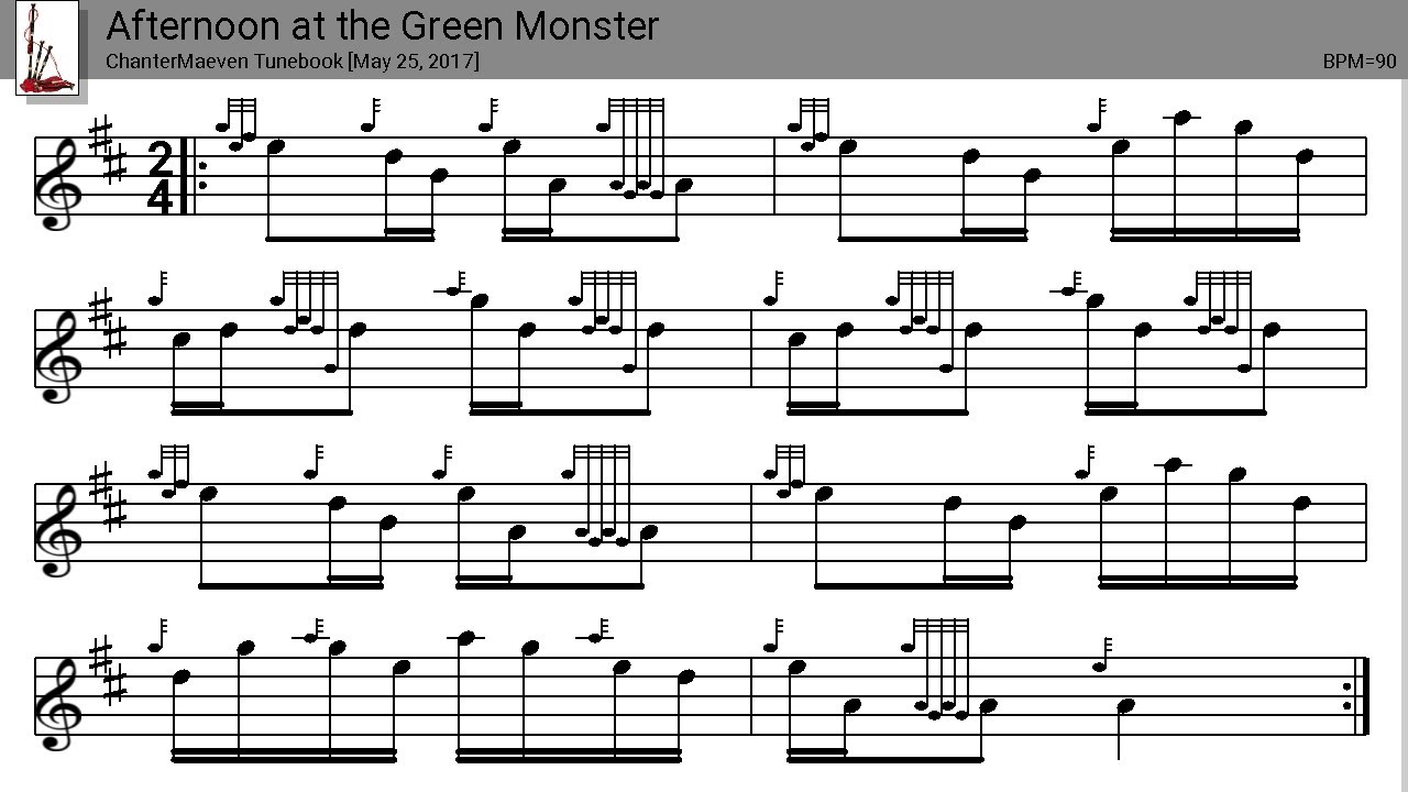 Tunebook: Afternoon at the Green Monster