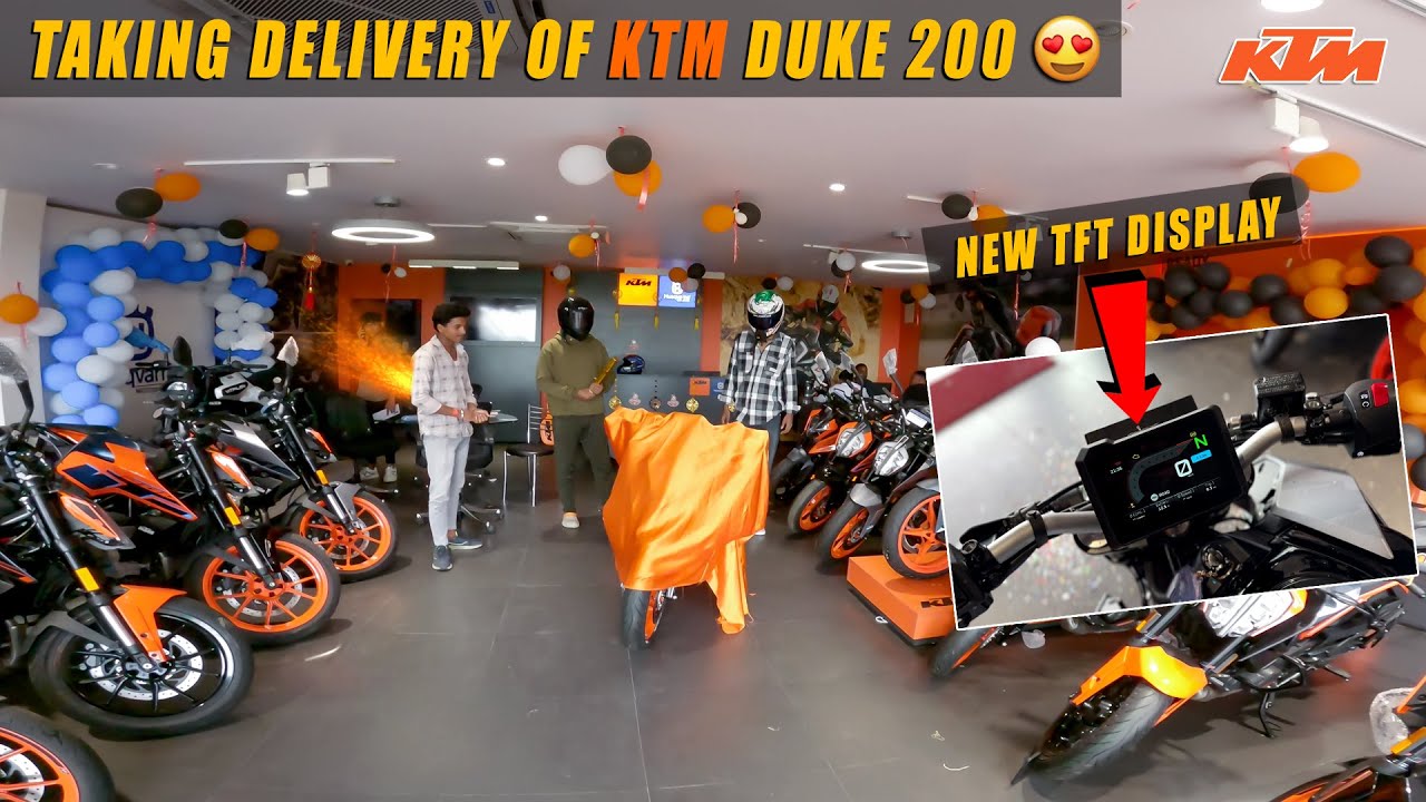 Taking Delivery of KTM Duke 200 with (TFT Display)😍 ||  New Model KTM Duke 200 with TFT Display