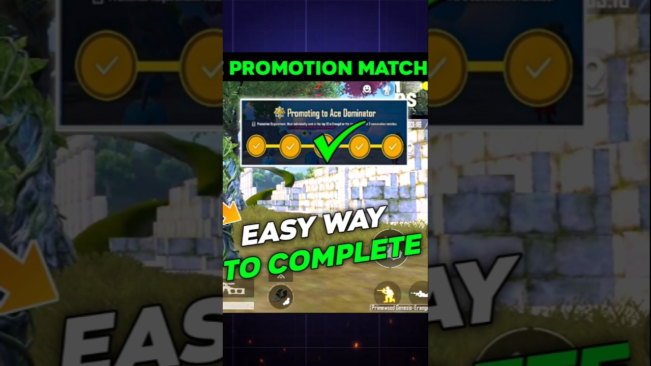 Easily Complete Promotion Match BGMI 🔥| How to complete Promotion Match in BGMI | Ace Dominator BGMI