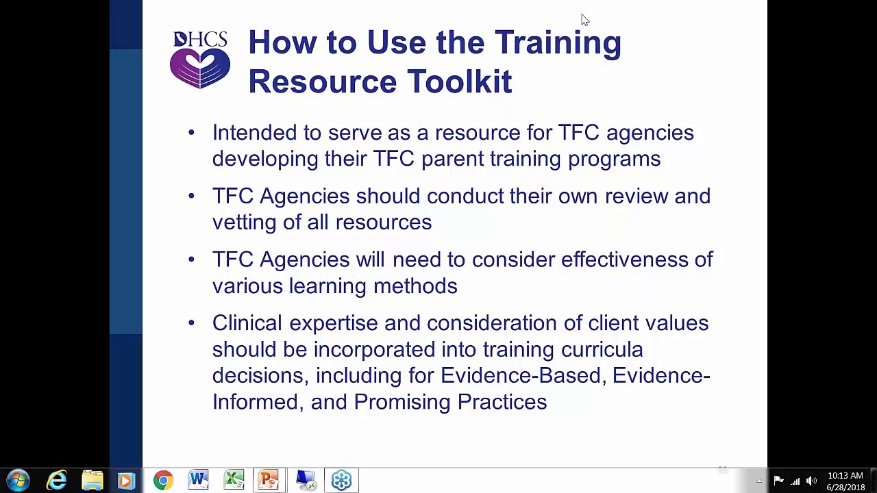 Therapeutic Foster Care (TFC) Training Resource Toolkit Webinar