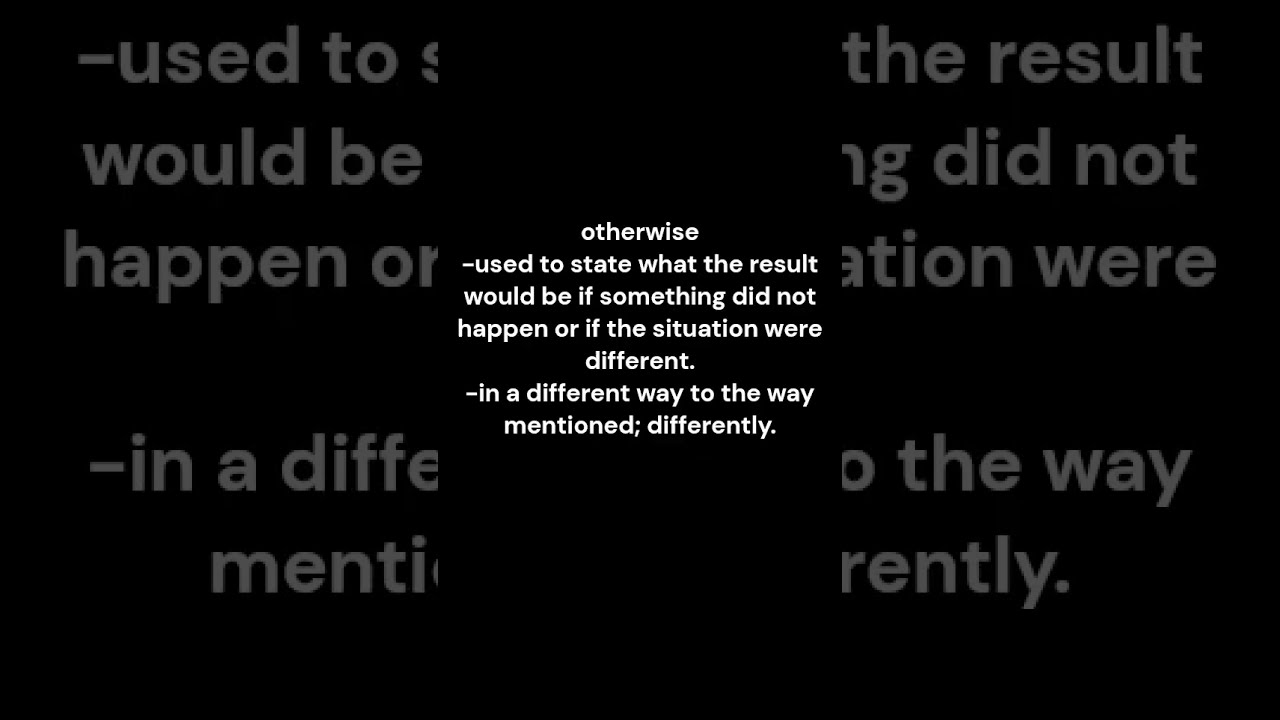 otherwise meaning
