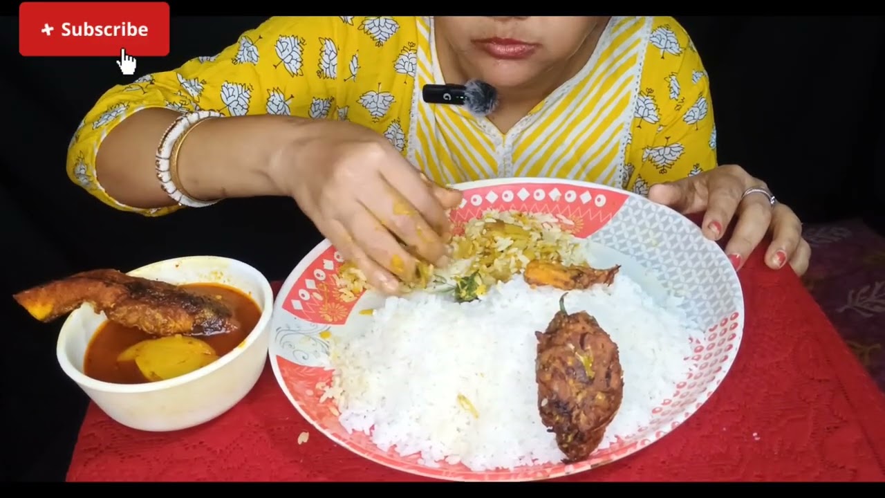 ASMR EATING*spicy fish curry with rice and lot's of things 🤤🧆@Foodierajashri004 