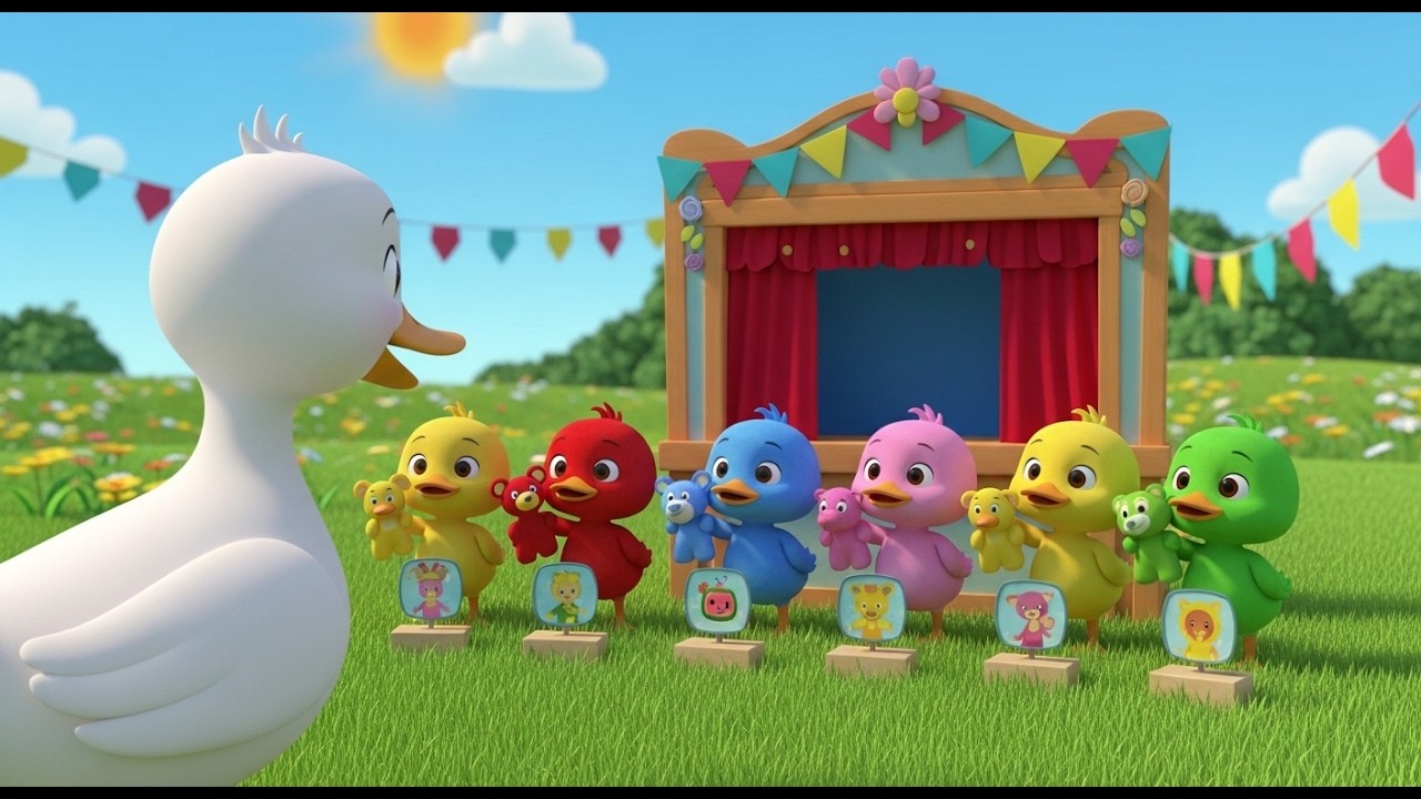 5 Little Ducks Pond Adventure with Friends | Cute 3D Animated Kids Rhyme Song