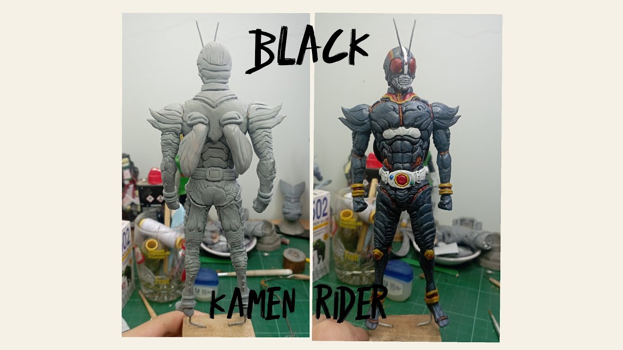 sculpting BLACK in KAMEN RIDER. làm tượng BLACK trong KAMEN RIDER