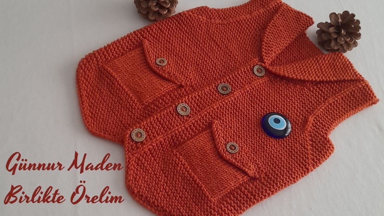 Şal Yakalı Erkek Bebek Yeleği         #bebekörgüleri #knitting #madenin_elişleri