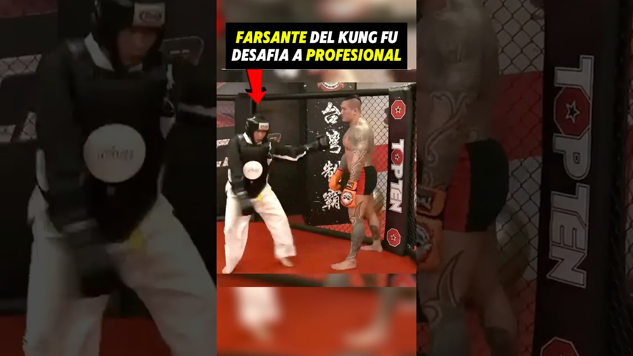 Un farsante del kung fu recibe una paliza de un peleador de mma. #mma #ufc #kickboxing #muaythai