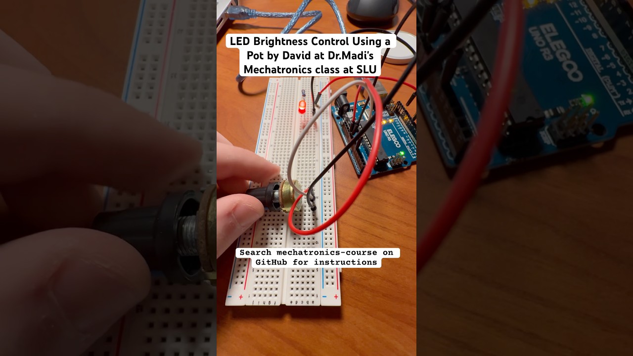 LED Brightness Control Using Potentiometer #mechatronics