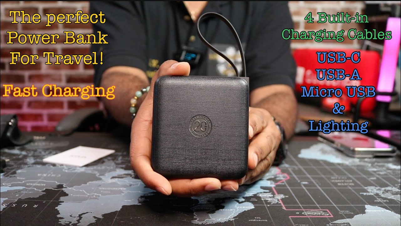 VRURC 20000mAh Portable Power Bank Built-in Cables, 20000 &  22.5W Fast Charging Unboxing!