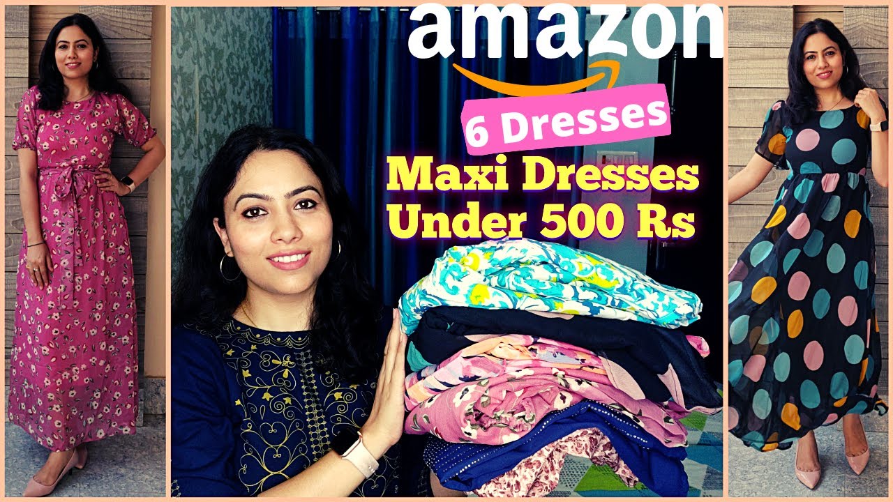Amazon Maxi Dress Haul Under 500 RS | Summer Maxi Gown | Summer Party Dresses | Floral Printed Dress