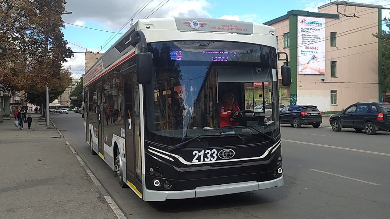 Первый день работы! Поездка на троллейбусе ПКТС-6281.00 «Адмирал» №2133, маршрут №9 | г. Рязань