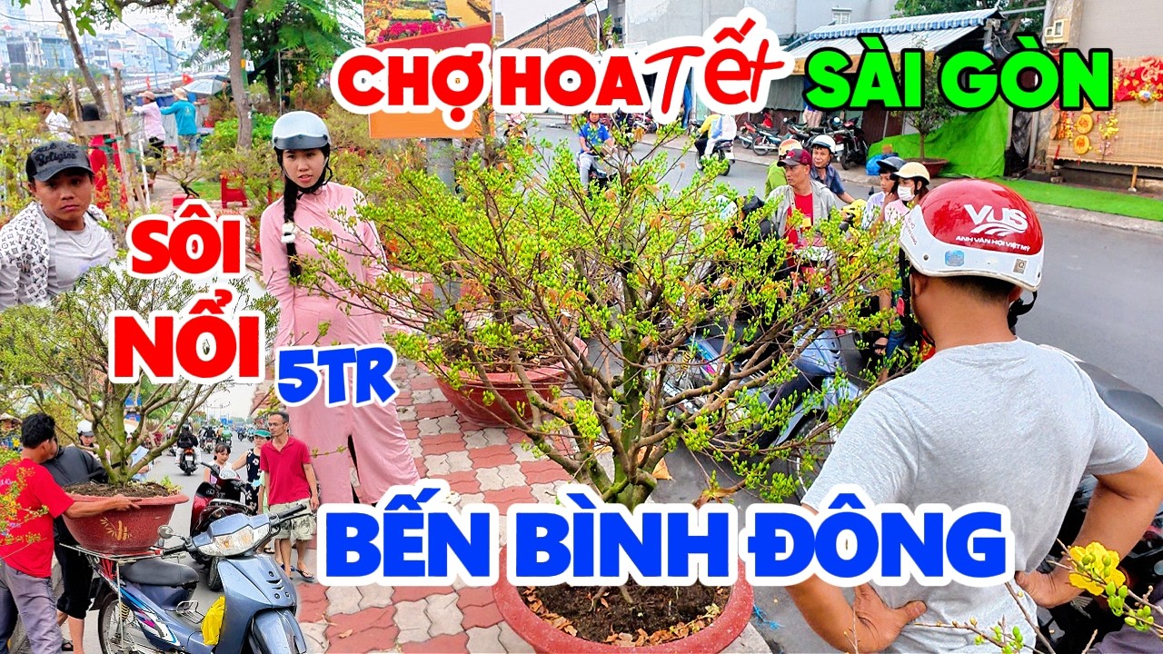 Chợ Hoa Bến Bình Đông, Tấp Nập Chợ Hoa Tết Sài Gòn Xuất Hiện Mai Lạ Nhiều Ghe Thuyền Cập Bến