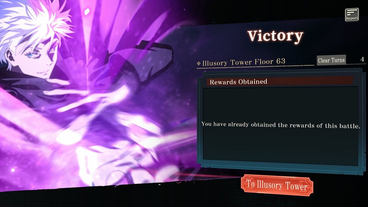 Illusory Tower Floor 63 - 4 Turn Clear - Hollow Purple Gojo Nuke - Jujutsu Kaisen Phantom Parade