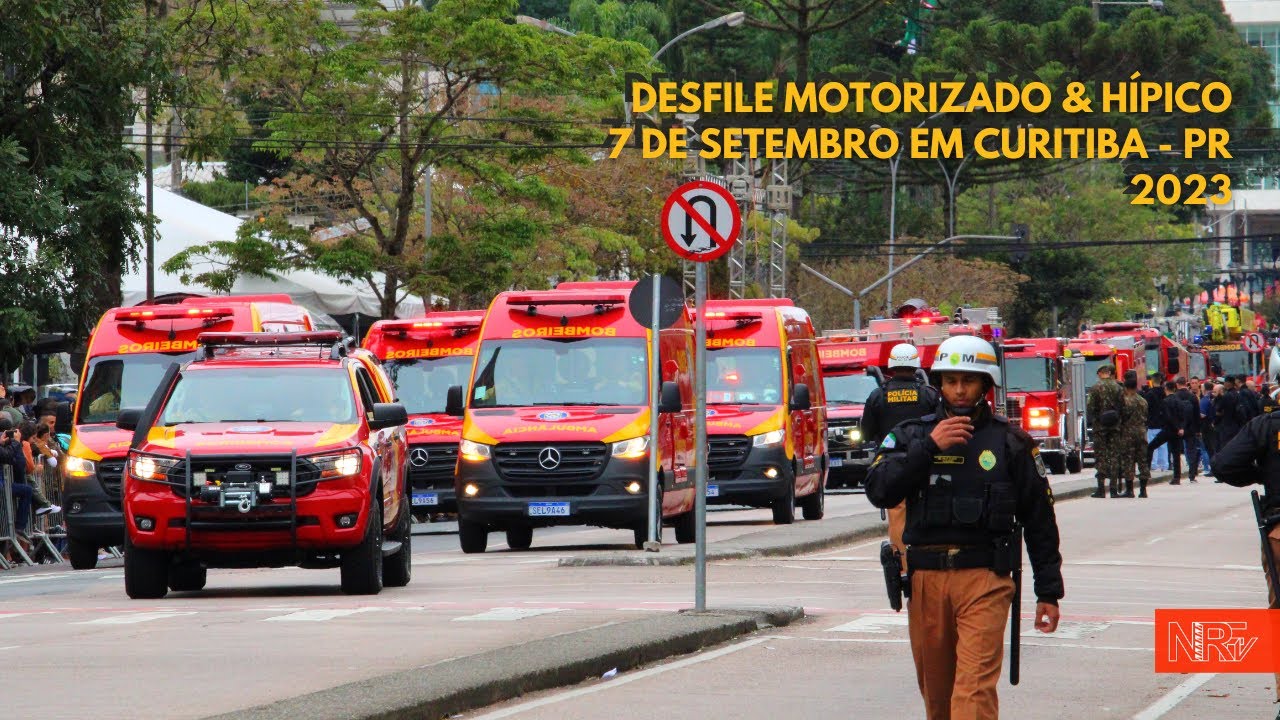 Desfile 7 de Setembro em Curitiba 2023 - Viaturas e Hípico